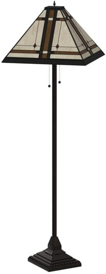 Amora Tiffany Floor Lamp Torchiere - Vintage Standing Light Floor Lamp - 61” Tall Floor Stained Glass Lamp - Tiffany Floor Lamps for Living Room - LeafyLoom
