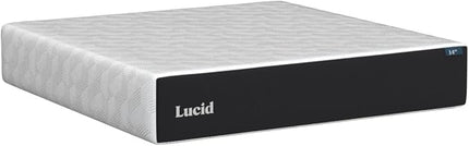 LUCID 14 Inch Memory Foam Mattress - Medium Feel - Memory Foam Infused with Bamboo Charcoal and Gel - Temperature Regulating - Pressure Relief - Breathable - Premium Support - King Size - LeafyLoom
