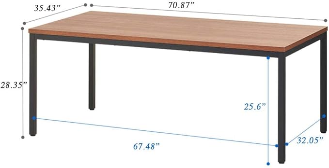 Large Table 35x70 Inches Computer Desk/Dining Table, Office Desk Sturdy Writing Workstation for Home Office Modern Simple Sturdy Laptop Study Table- Walnut - LeafyLoom