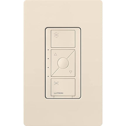 Lutron Caseta Smart Fan Speed Control Switch (Lutron Smart Hub Required), Single-Pole, PD-FSQN-LA, Light Almond Lutron