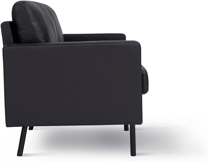 70" Top-Grain Leather Sofa, 2-Seat Upholstered Loveseat Sofa Modern Couch, Luxury Classic for Living Room Bedroom Apartment Office - LeafyLoom