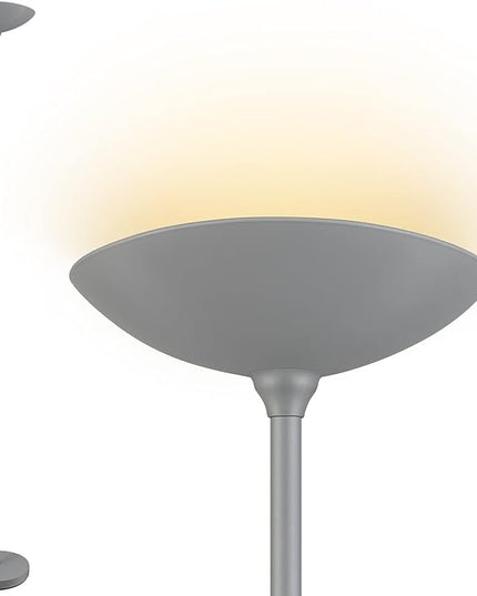 Floor Lamp, Standing Lamp, 20W 2000LM LED Torchiere Floor Lamp, Stepless Dimmable, Touch Control, 3000K Daylight, 50000hrs Lifespan, Floor Lamps for Living Room, Standing Lamps for Bedroom Gray - LeafyLoom