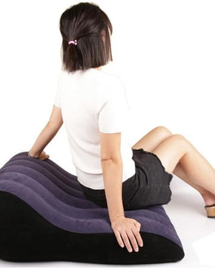 Inflatable Breads Pillow, Bed Wedges & Body Positioners Pillow, Traveling Pillow, Body Position Cushion, Surface Flocking for Sleeping Traveling Yoga (S-Shape Chair & Bed) - LeafyLoom