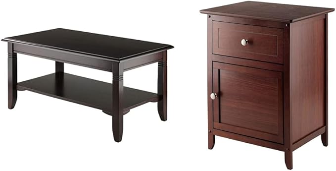 Winsome Wood Nolan Occasional Table + Eugene Accent Table Bundle | Solid Wood - LeafyLoom