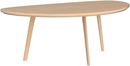 FIRMINANA Mid Century Modern Coffee Table,Large Oval Coffee Table for Living Room,Oval Small Mangotop Coffee Table for Small Spaces Nature Wood-47.3" W x23.63 D x 17.72" H - LeafyLoom