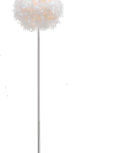 Floor Lamp, Elegant White Feather Standing Lamps with On/Off Switch in Line - LeafyLoom