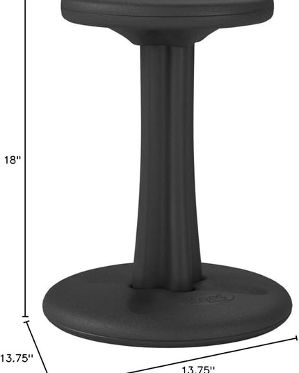 Kore Kids Pre-Teen Wobble Chair - Flexible Seating Stool for Classroom, Home & School, ADD/ADHD - Made in The USA - Age 10-11, Grade 5-6, Black (18.7in) - LeafyLoom