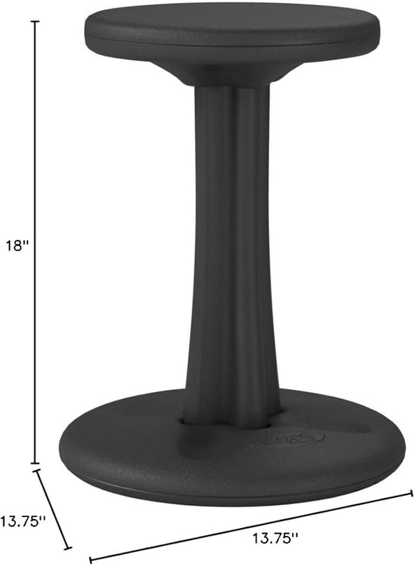 Kore Kids Pre-Teen Wobble Chair - Flexible Seating Stool for Classroom, Home & School, ADD/ADHD - Made in The USA - Age 10-11, Grade 5-6, Black (18.7in) - LeafyLoom