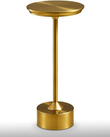 Cordless Metal Desk Lamp, Touch Sensor Control LED Table Lamp,3 Color Stepless Dimmable Battery Powered Lamp,Night Light for Kids Nursery,Bedroom/Desk/Cafe (Gold) - LeafyLoom