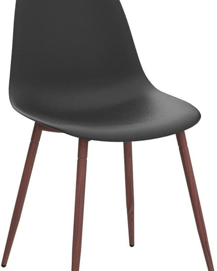 CangLong Modern Dining Chairs Set of 4 with Plastic Cushion Metal Legs Side Chairs for Kitchen,Living Room,Black - LeafyLoom