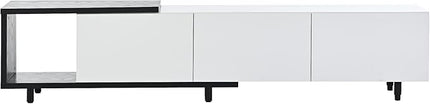 Merax, White Mondern Stand 80+inch, TV Cabinet for Living Room, 84.6" length - LeafyLoom
