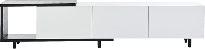 Merax, White Mondern Stand 80+inch, TV Cabinet for Living Room, 84.6" length - LeafyLoom