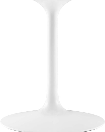 Modway Lippa 60" Oval-Shaped Mid-Century Modern Dining Table with Artificial Marble Top and White Base - LeafyLoom