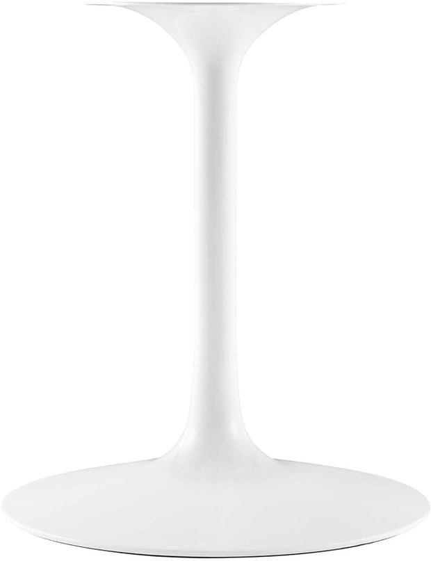 Modway Lippa 60" Oval-Shaped Mid-Century Modern Dining Table with Artificial Marble Top and White Base - LeafyLoom