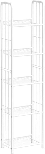 Bookshelf Storage Shelf Bookcase Freestanding Storage Stand for Living Room, Bedroom, Kitchen, Rust Resistance, Easy Assembly Free Combination Multi-Functional Organizer (5 Tiers,White) - LeafyLoom