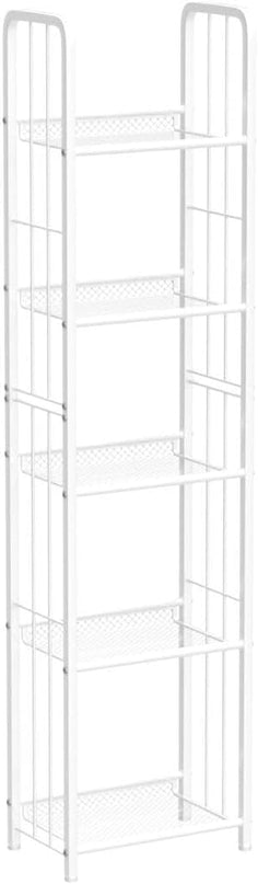 Bookshelf Storage Shelf Bookcase Freestanding Storage Stand for Living Room, Bedroom, Kitchen, Rust Resistance, Easy Assembly Free Combination Multi-Functional Organizer (5 Tiers,White) - LeafyLoom