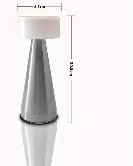 Portable Metal LED Table Lamp, Cordless Metal Desk Lamp, Touch Control Rechargeable Lamp,3-Levels Brightness Room Decor Desk Lamp,Bedside Lamp,Dining Room Lamp (Silver) - LeafyLoom