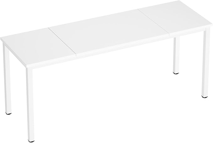 DlandHome 71 inches X-Large Computer Desk, Composite Wood Board, Decent and Steady Home Office Desk/Workstation/Table,White,23.6Wide - LeafyLoom