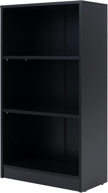Sunon 3 Shelf Wood Bookcase Freestanding Display Shelf Adjustable Layers Bookshelf for Home Office Library Small Narrow Space (Black, 3-Layers) - LeafyLoom
