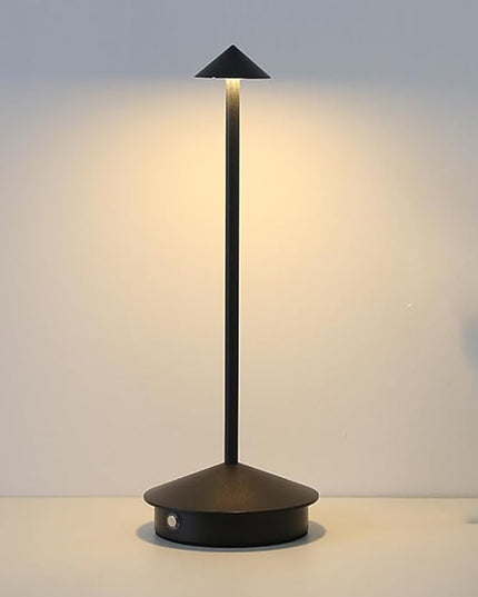 Portable LED Table Lamp with Touch Sensor, 3-Levels Brightness Metal Desk Lamp, 3 Color Touch Control Rechargeable Lamp, Night Light, Bedside Lamp,Dining Room Lamp (Black) - LeafyLoom