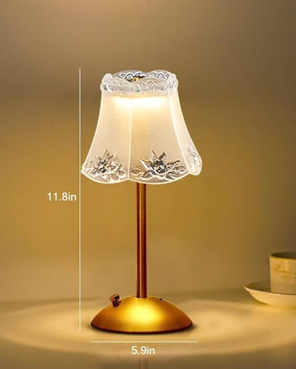 Portable Crystal Table Lamp,Cordless Metal Vintage Desk Lamp,3 Color Touch Control Rechargeable Lamp,3-Levels Brightness Room Decor Desk Lamp,Living Room,Kitchen,Dining Room Lamp (Gold-1) - LeafyLoom