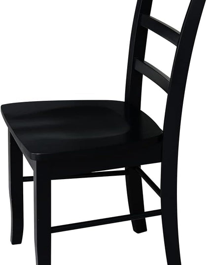 International Concepts Pair of Madrid LadderBack Chairs, Black - LeafyLoom