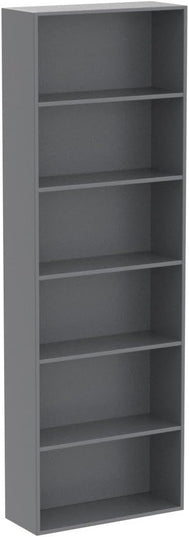 FOTOSOK 6-Tier Open Bookcase and Bookshelf, Freestanding Display Storage Shelves Tall Bookcase for Bedroom, Living Room and Office, Dark Gray - LeafyLoom