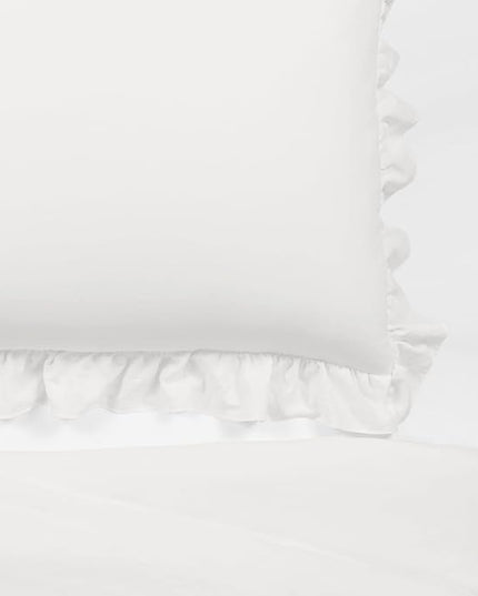 Lush Decor Reyna Ruffle Comforter Set - 2 Piece Cozy Ruffled Bedding Set - Timeless Elegance and Comfort for Dorm Room - Twin XL, Pure White - LeafyLoom