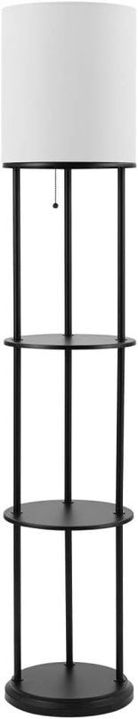 Globe Electric 67042 Versailles Floor lamp, 57.5 in, Matte Black, Shelves - LeafyLoom