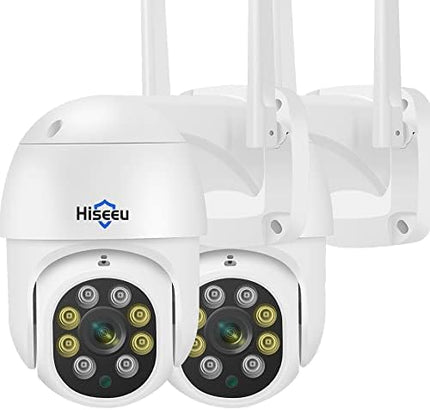Hiseeu 3MP 360° Pan Tilt Camera WiFi Security Camera Outdoor Motion Tracking Floodlights Light Alarm,Color Night Vision,PC Mobile Remote View,Two-Way Audio Security Hiseeu