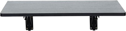 Folding Wall Desk, Wall Desk Fold Down Wall Mounted Desk for Small Space, Floating Desk (Black, Medium) - LeafyLoom