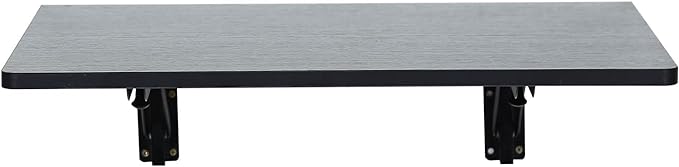 Folding Wall Desk, Wall Desk Fold Down Wall Mounted Desk for Small Space, Floating Desk (Black, Medium) - LeafyLoom