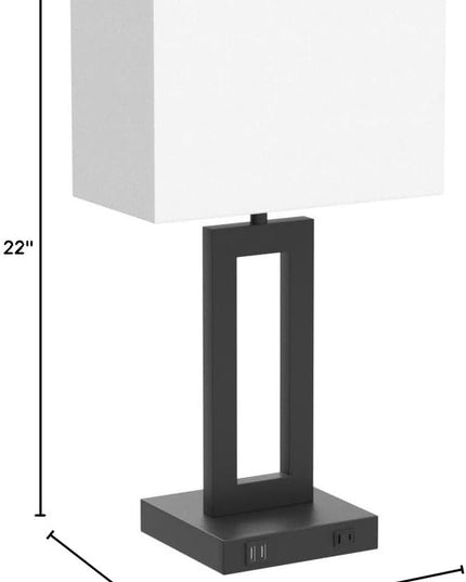 Set of 2 Modern Touch Control Table Lamps with 2 USB Ports, 22’’ Large Bedside Nightstand Lamps 3-Way Dimmable Desk Lamp With White Fabric Shade For Bedrooms Living Room Reading, 2 LED Bulbs Included - LeafyLoom