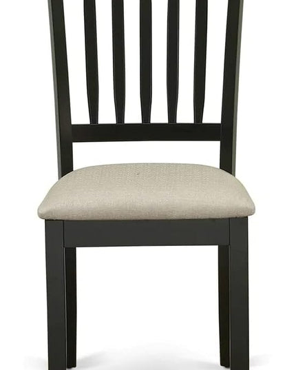 East West Furniture NODA5-BLK-C 5 Piece Dining Room Table Set Includes a Rectangle Kitchen Table with Butterfly Leaf and 4 Linen Fabric Upholstered Dining Chairs, 32x54 Inch, Black - LeafyLoom