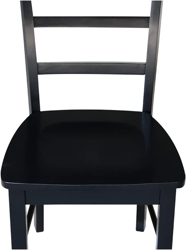 International Concepts Pair of Madrid LadderBack Chairs, Black - LeafyLoom