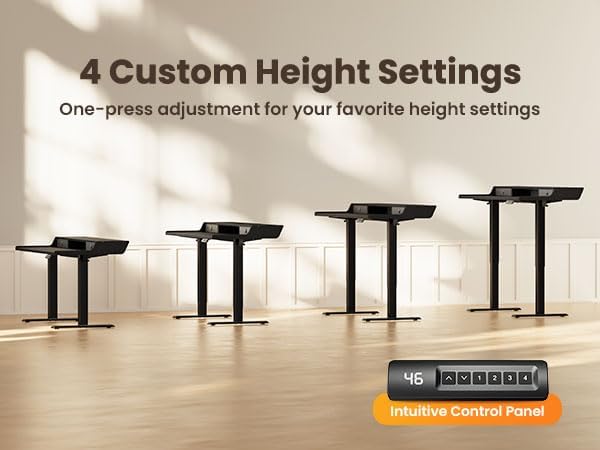 ErGear Electric Standing Desk with Drawers, 48″ x 24″ Gaming Desk with Monitor Stand, C-Clamp Mount Compatible, Home Office Height-Adjustable Desk with Storage Shelf, 4 Preset Heights, Black, EGESD36B - LeafyLoom