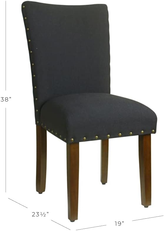 HomePop Classic Parsons Dining Chairs, Set of 2, Deep Navy - LeafyLoom