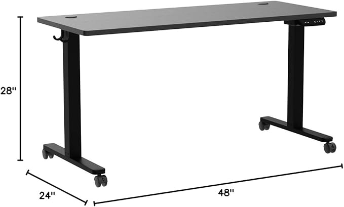 BANTI 48'' Standing Desk, Electric Stand up Height Adjustable Home Office Table, Sit Stand Desk with Splice Board, Black - LeafyLoom