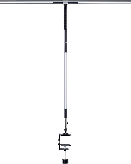 LED Desk Lamps for Home Office, 360° Rotatable Double Head Desk Light with Clamp, 25 Lighting Modes Gooseneck Monitor Smart Light, 24W Architect Table Lamp for Workbench Drafting Study - LeafyLoom