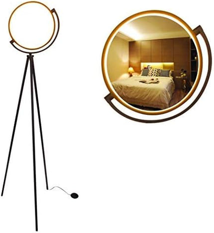 Syrinx Eclipse LED Floor Lamp, Modern Tripod LED Floor Lamp LED Ring Light for Living Rooms, Bedroom, Dorm Room, Office - LeafyLoom