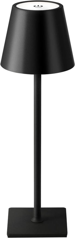 KDG Cordless Table Lamp, Portable LED Desk Lamp, 5000mAh Battery Operated, 3 Color Stepless Dimming Up, for Restaurant/Bedroom/Bars/Outdoor Party/Camping/Coffee Shop Atmosphere Night Light(Black) - LeafyLoom