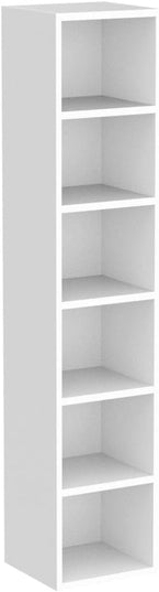 70.9 Inch Tall Narrow Bookcase, Corner Bookshelf 6 Tier Cube Display Shelf Storage Organizer for Small Space, White - LeafyLoom