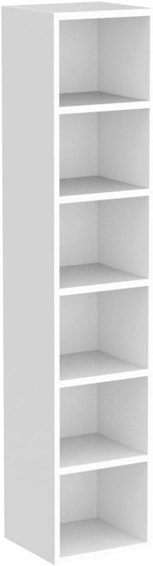 70.9 Inch Tall Narrow Bookcase, Corner Bookshelf 6 Tier Cube Display Shelf Storage Organizer for Small Space, White - LeafyLoom