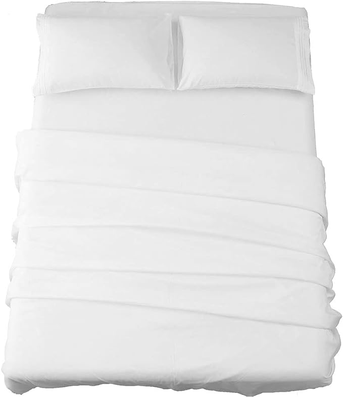 SONORO KATE Bed Sheet Set Super Soft Microfiber 1800 Thread Count Luxury Egyptian Sheets 18-Inch Deep Pocket Wrinkle-3 Piece(Twin XL White) - LeafyLoom