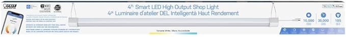 Feit Electric 4 ft. Smart WiFi 105-Watt LED Shop Light, No Hub Required, Alexa or Google Assistant, 3000K/4000K/5000K Color Temperature CCT Changing, SHOP/4/HO/CCT/AG FeitElectricCompany