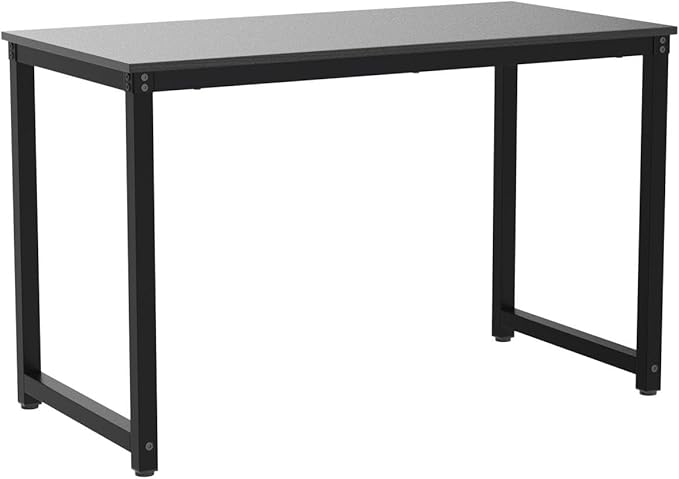 47 Inch Small Space Computer Desk, Home Office Desk, Heavy Duty Multipurpose Table, Study Desk Workstation, Black - LeafyLoom