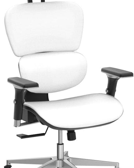 Oline ErgoPro Ergonomic Office Chair - Rolling Desk Chair with 4D Adjustable Armrest, 3D Lumbar Support and Blade Wheels - Mesh Computer Chair, Gaming Chairs, Executive Swivel Chair (White) - LeafyLoom