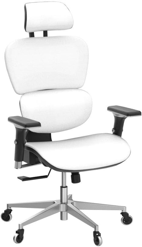 Oline ErgoPro Ergonomic Office Chair - Rolling Desk Chair with 4D Adjustable Armrest, 3D Lumbar Support and Blade Wheels - Mesh Computer Chair, Gaming Chairs, Executive Swivel Chair (White) - LeafyLoom