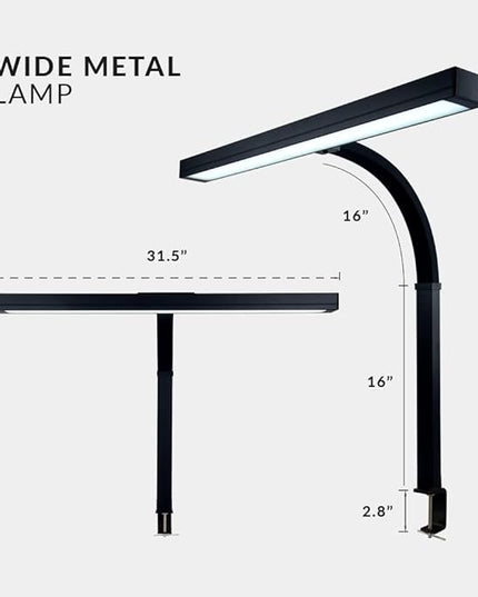 Neatfi (New Model) Flex Desk Lamp with Clamp, Dimmable, 3,000 Lumens 30W LED Monitor Light, 3000K-6500K Correlated Color Temperature, 5 Brightness Levels & 5 Light Modes (31.5 Inches, Black) - LeafyLoom