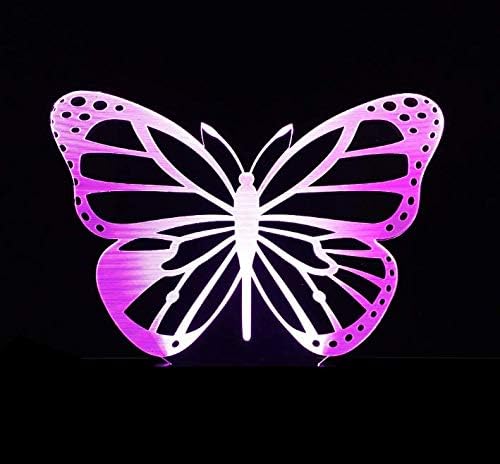 Butterfly Girl's Lamp 3D Illusion Night Lights Girl's Birthday Gifts - Multi Colors Changing Bedroom Decorative Arts Gifts for Female (Butterfly) - LeafyLoom